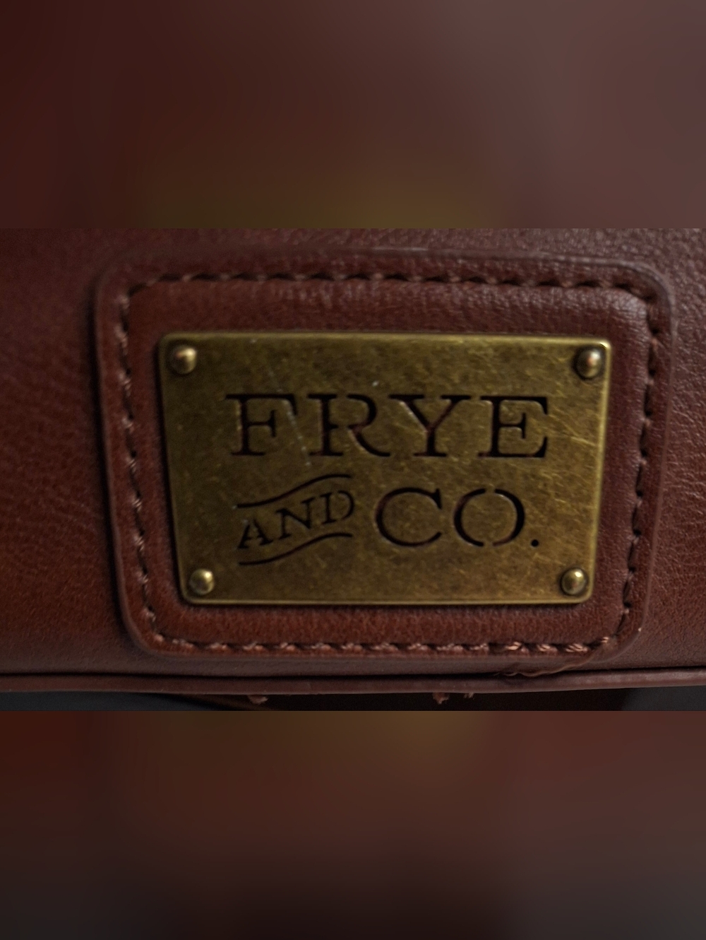 Frye Brown Leather Tote Bag Boho Tassel Large Shoulder Bag 17.5” EUC - Picture 4 of 6